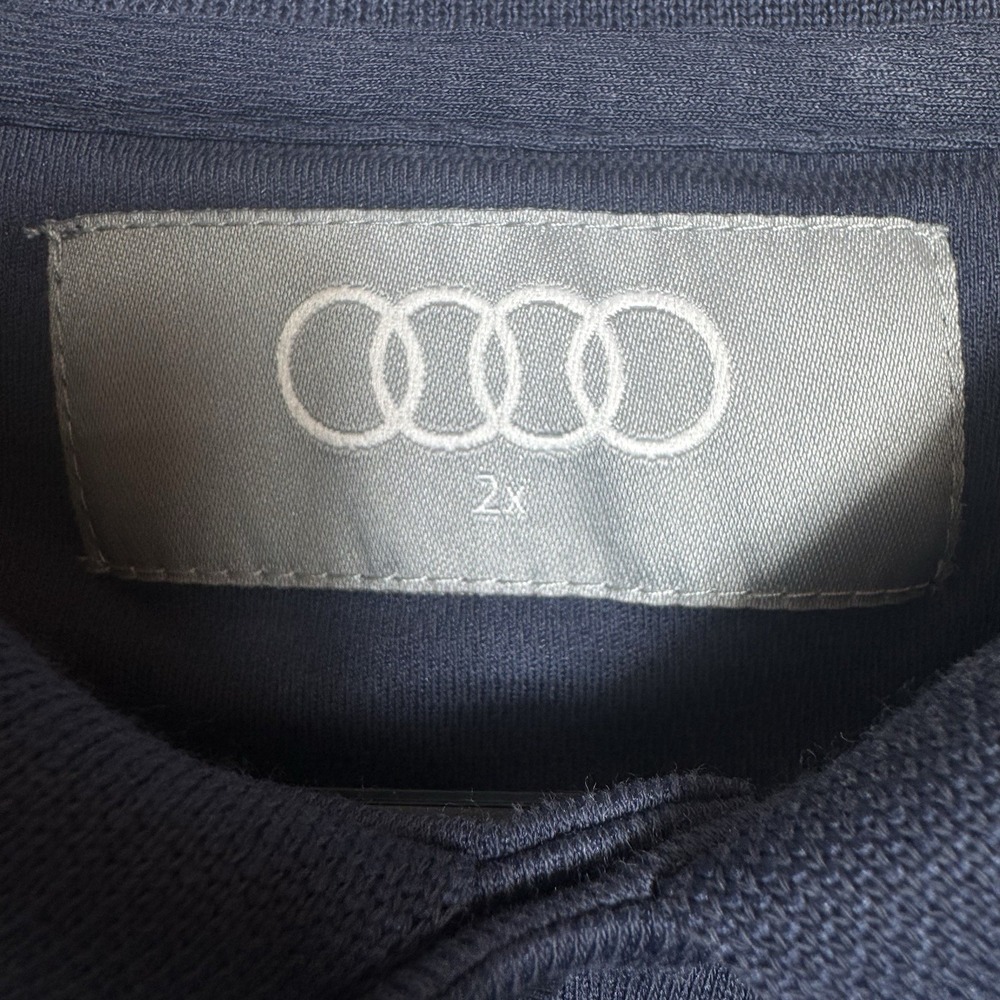 Authentic Audi Polo Shirt Mens Size 2X Navy Blue Short Sleeve Logo NEW - Picture 4 of 5